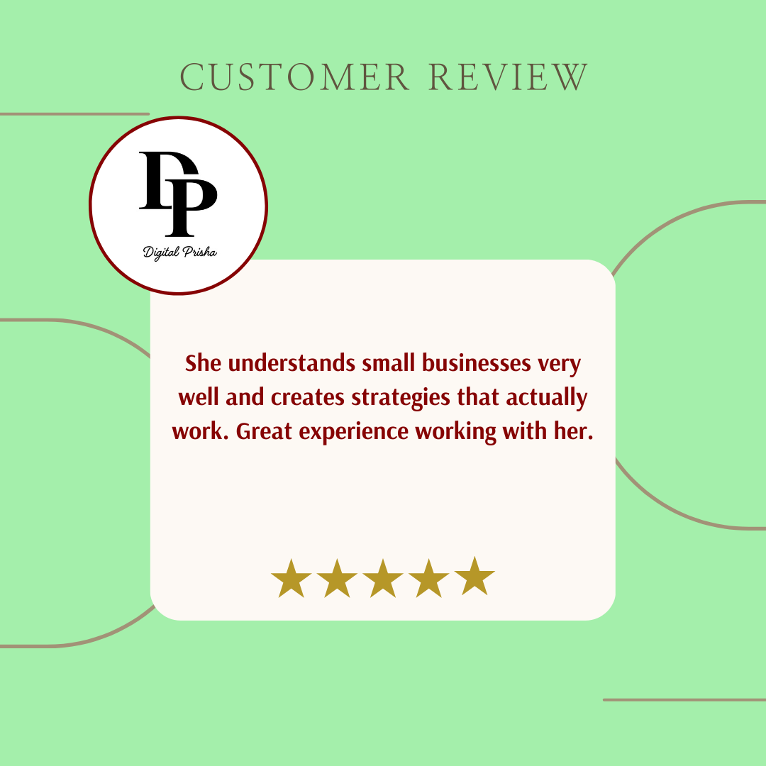 she understands small businesses very well and creates strategies that actually work. great experience working with her. (1)